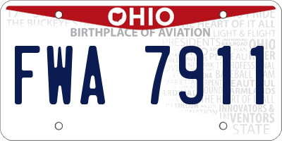 OH license plate FWA7911