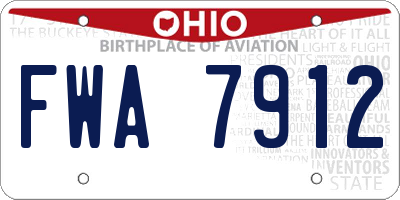 OH license plate FWA7912