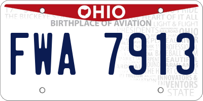 OH license plate FWA7913