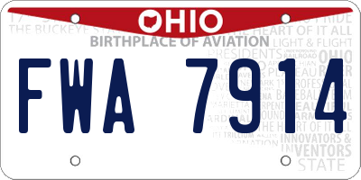 OH license plate FWA7914