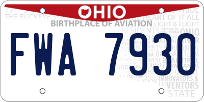 OH license plate FWA7930