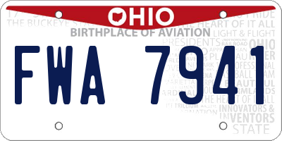 OH license plate FWA7941