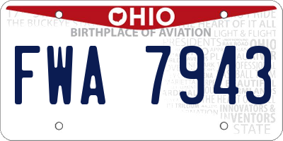 OH license plate FWA7943