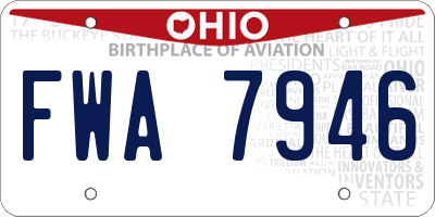 OH license plate FWA7946