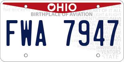 OH license plate FWA7947