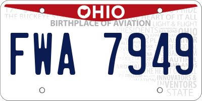 OH license plate FWA7949