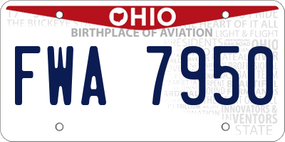 OH license plate FWA7950