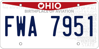 OH license plate FWA7951