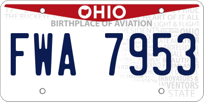 OH license plate FWA7953