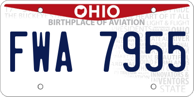 OH license plate FWA7955