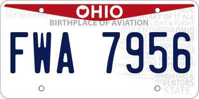 OH license plate FWA7956