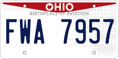 OH license plate FWA7957