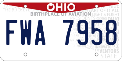 OH license plate FWA7958