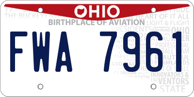 OH license plate FWA7961