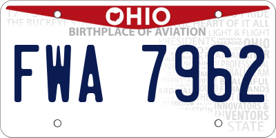 OH license plate FWA7962