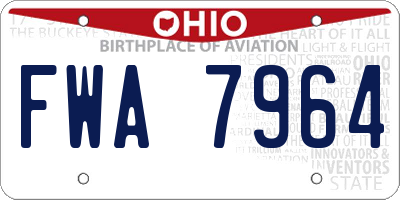 OH license plate FWA7964