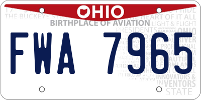 OH license plate FWA7965