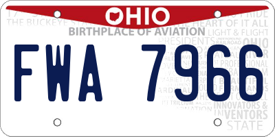 OH license plate FWA7966