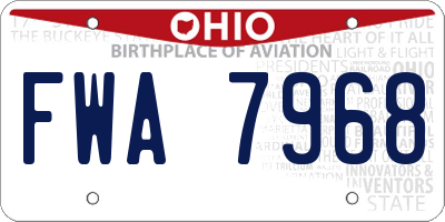 OH license plate FWA7968