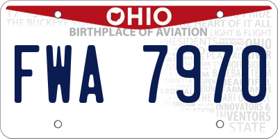 OH license plate FWA7970