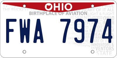 OH license plate FWA7974