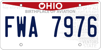 OH license plate FWA7976