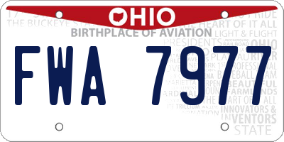 OH license plate FWA7977