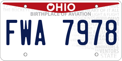 OH license plate FWA7978