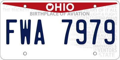 OH license plate FWA7979