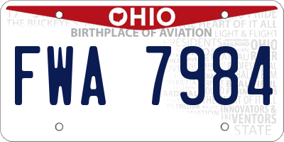 OH license plate FWA7984