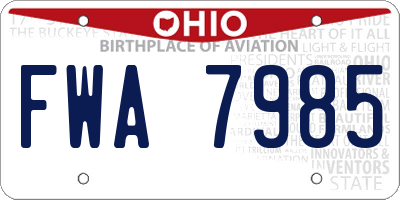 OH license plate FWA7985