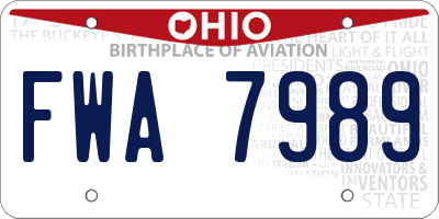 OH license plate FWA7989