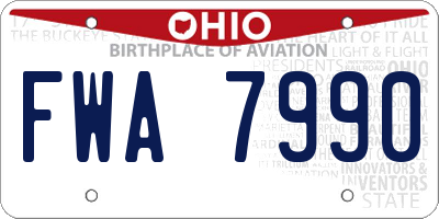 OH license plate FWA7990