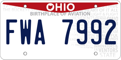 OH license plate FWA7992