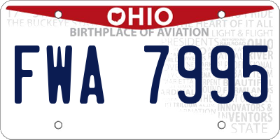 OH license plate FWA7995