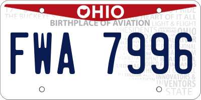 OH license plate FWA7996