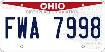 OH license plate FWA7998