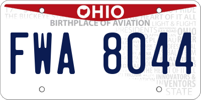 OH license plate FWA8044