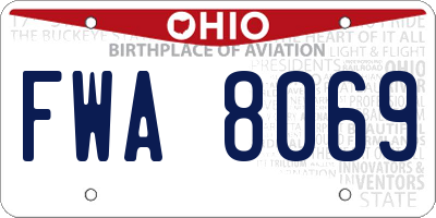 OH license plate FWA8069