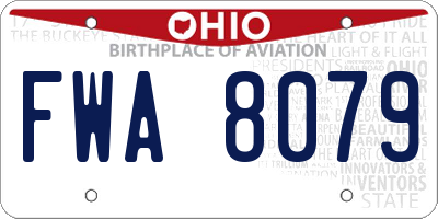 OH license plate FWA8079