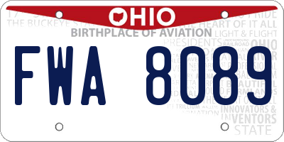 OH license plate FWA8089