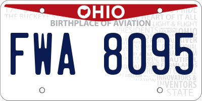 OH license plate FWA8095