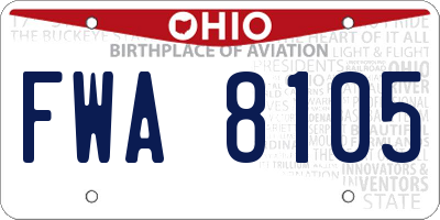 OH license plate FWA8105