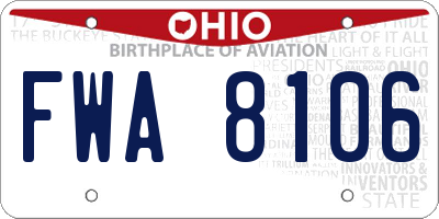 OH license plate FWA8106