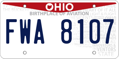 OH license plate FWA8107