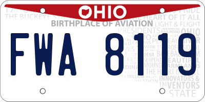 OH license plate FWA8119