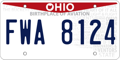 OH license plate FWA8124