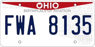 OH license plate FWA8135