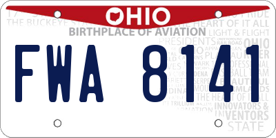 OH license plate FWA8141