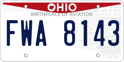 OH license plate FWA8143
